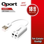Qport Q-USK71 USB to 7.1 Harici Ses Kartı - Tak Çalıştır, 3.5mm Jack Girişi, Yüksek Kaliteli Dijital Ses Dönüştürücü