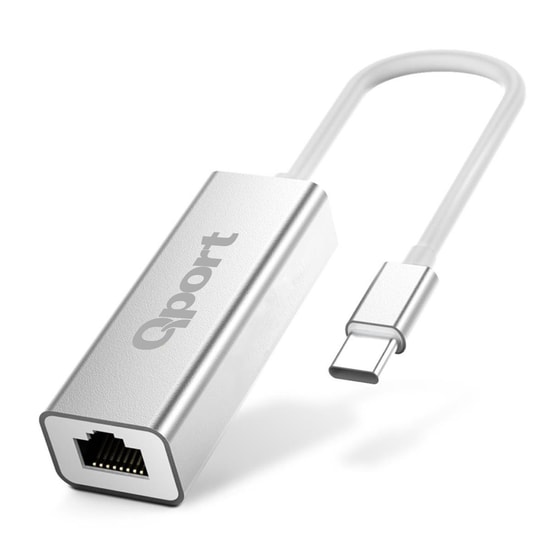 Qport Q-TR45 Type-C to RJ45 Gigabit Ethernet Dönüştürücü - 1 Gbps Yüksek Hızlı Ağ Adaptörü, Tak Çalıştır Konvertör