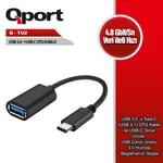 Qport Q-TU2 Type-C to USB 3.0 OTG Dönüştürücü Adaptör Kablo - 5Gbps Yüksek Hızlı Veri Aktarımı, USB-C OTG Çevirici