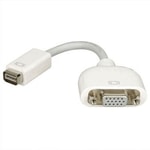 Hiper HC10MDV Mini DVI - VGA Çevirici Adaptör - 15cm Beyaz, Macbooks ve iMac Uyumlu, Tak Çalıştır Dönüştürücü Kablo