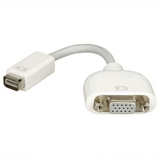 Hiper HC10MDV Mini DVI - VGA Çevirici Adaptör - 15cm Beyaz, Macbooks ve iMac Uyumlu, Tak Çalıştır Dönüştürücü Kablo