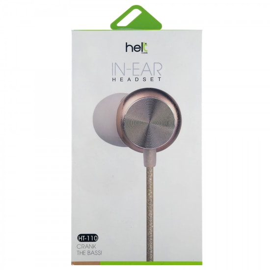 Helt HT-110 Gold 3.5mm Jack Girişli Kulak İçi Kulaklık - Mikrofonlu, 100cm Kablo, 80dB Ses Gücü, İthalatçı Garantili