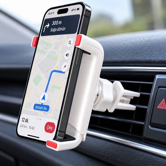 Nettech NT-4902 Araç İçi Mıknatıslı Telefon Tutucu (Beyaz) - Klima Üstü Kıskaçlı Tasarım, Güçlü Magnet Tutuşu