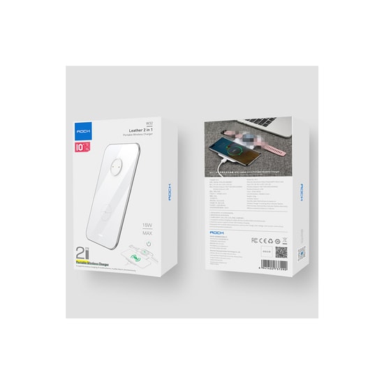 Rock W32 2in1 10W Kablosuz Şarj Standı (NT-92931) - Beyaz, Hızlı Şarj Desteği, Alüminyum Gövde, 24 Ay Garanti