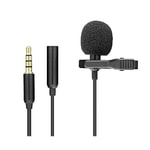Hadron NT-105056 Siyah 100cm Jack Girişli Yaka Mikrofonu - Dayanaklı Plexy Kablo, Kompakt Tasarım, Universal