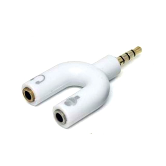 Hadron HD4612 Beyaz Mikrofon ve Kulaklık Ayırıcı Kablo - 3.5mm (M) to 2x3.5mm (F) Çevirici Ses Adaptörü, 20 cm