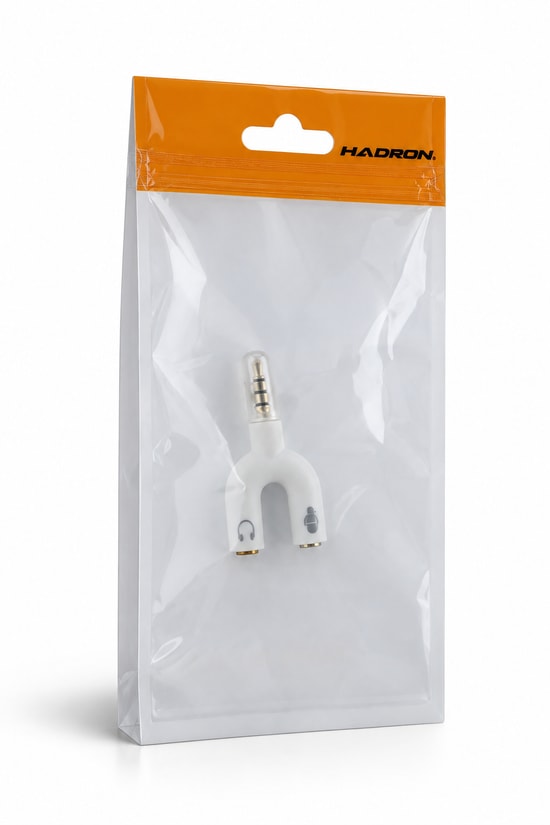 Hadron HD4612 Beyaz Mikrofon ve Kulaklık Ayırıcı Kablo - 3.5mm (M) to 2x3.5mm (F) Çevirici Ses Adaptörü, 20 cm