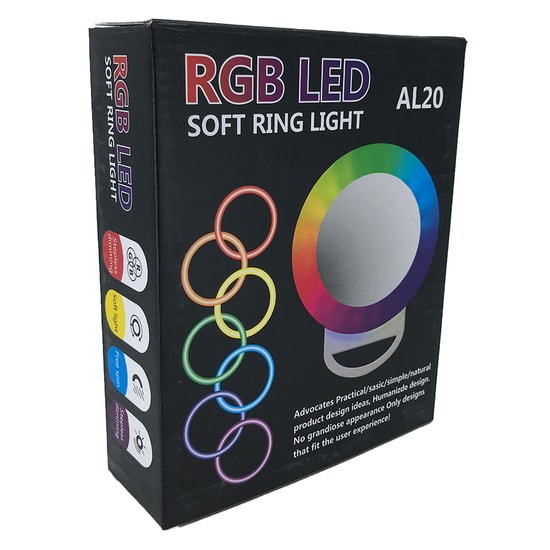 Rgb Led AL20 SIYAH Led Mandallı Telefon Üstü Aydınlatma Lamba - 1000 mAh Pil, 1 Ledli, Plastik Gövde, Siyah Renk