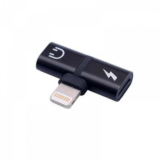 Go-Des GD-CT013 2in1 Lightning to Lightning Dönüştürücü (Siyah) - Apple Lightning Giriş, Çift Lightning Çıkış Adaptörü