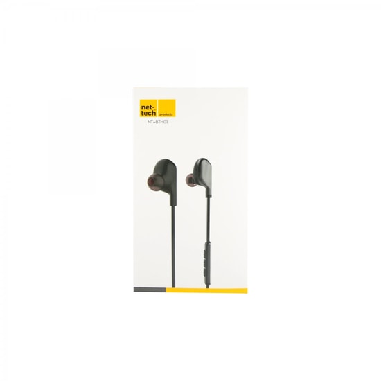 Nettech NT-BTH01 Siyah Ense Tipi Bluetooth Kulaklık - 250mAh Pil, BT 5.0, Mikrofonlu, Stereo Ses, 10m Çekim Mesafesi