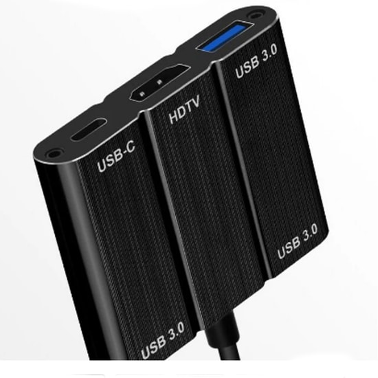 Nettech Plastik Type-C To Hdmi Hub (Siyah) - NTHDMI-TYPEC-SIYAH, 10 Cm Uzunluk, 5 Girişli Görüntü Aktarım Kablosu