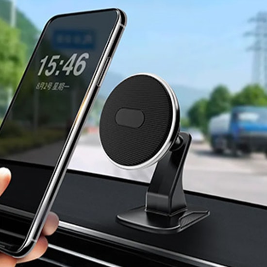 Nettech NT-CHC16 Araç İçi 360 Dönerli Manyetik Telefon Tutucu - Alüminyum Gövde, Siyah, Güçlü Mıknatıs Etkili Tasarım