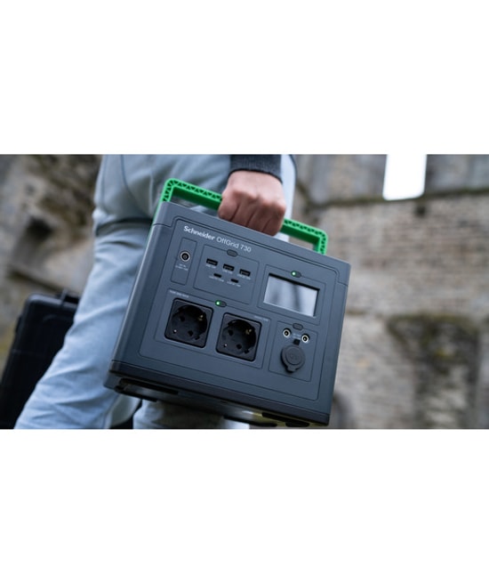 Schneider PPS330-GR OffGrid 330 Taşınabilir Güç İstasyonu - 332Wh Lityum-İyon, Saf Sinüs, Kablosuz Şarj, 2x Schuko Priz