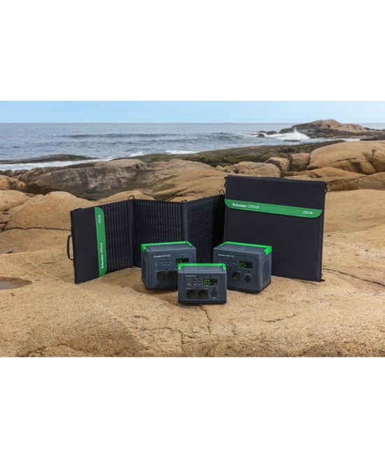 Schneider PPS500-GR OffGrid 500 Taşınabilir Güç İstasyonu - 517Wh Lityum-İyon, Saf Sinüs, Kablosuz Şarj, 2x Schuko Priz