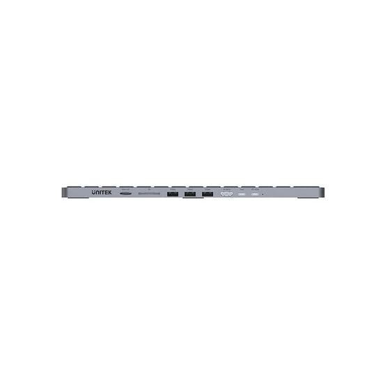 Unitek D1092A 9-in-1 USB-C Hub Klavye - 4K 60Hz HDMI, 100W PD Şarj, 5Gbps USB/SD/TF, İngilizce Q Kablolu Klavye