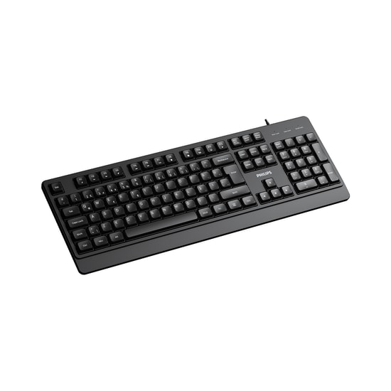Philips SPK6247B Siyah Kablolu Klavye - Türkçe Q Dizilim, USB Bağlantı, 1.2m Kablo, 104 Tuş, Fn Multimedya Fonksiyonu