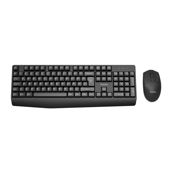 Philips SPT6337 Siyah Kablosuz Klavye Mouse Seti - Türkçe Q Dizilim, 1200 DPI Optik Mouse, USB, 2.4GHz Wireless