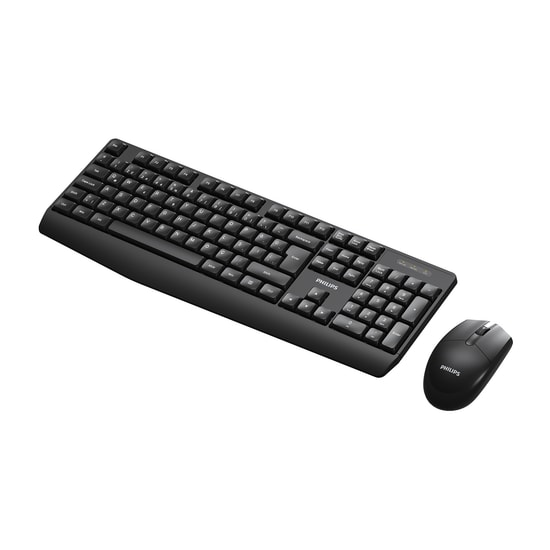 Philips SPT6337 Siyah Kablosuz Klavye Mouse Seti - Türkçe Q Dizilim, 1200 DPI Optik Mouse, USB, 2.4GHz Wireless