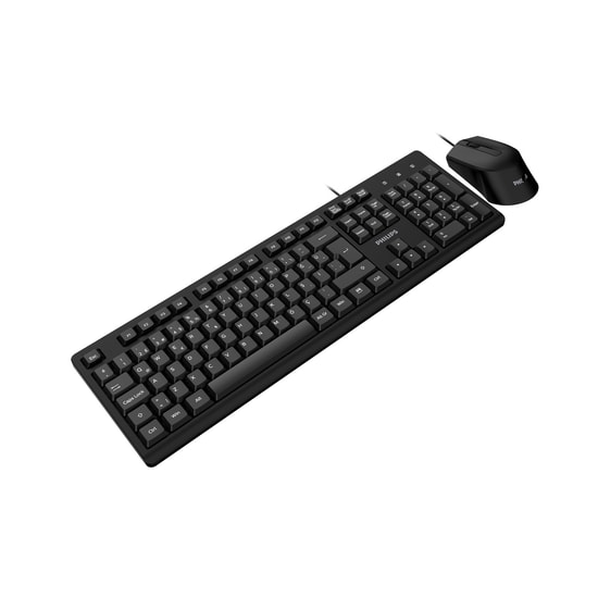Philips SPT6234 Siyah Kablolu Klavye Mouse Seti - Türkçe Q Dizilim, 1600 DPI Optik Mouse, 1.5m Kablo, USB Bağlantı