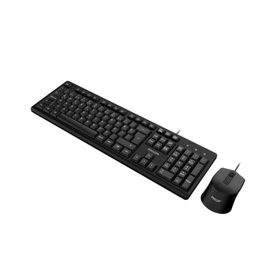 Philips SPT6234 Siyah Kablolu Klavye Mouse Seti - Türkçe Q Dizilim, 1600 DPI Optik Mouse, 1.5m Kablo, USB Bağlantı
