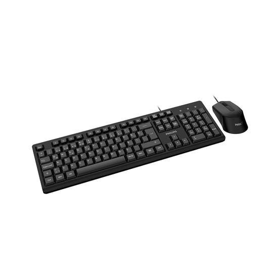 Philips SPT6234 Siyah Kablolu Klavye Mouse Seti - Türkçe Q Dizilim, 1600 DPI Optik Mouse, 1.5m Kablo, USB Bağlantı