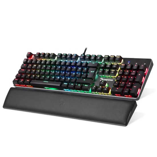 Gamepower Ogre RGB Blue Switch Mekanik Oyuncu Klavyesi - Türkçe Q, 60M Tıklama Ömrü, Bilek Desteği, Metal Kasa