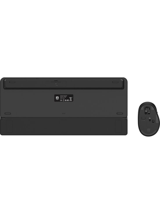 Philips SPT6607 Siyah Kablosuz Klavye Mouse Seti - Türkçe Q, Bluetooth & 2.4GHz, 3200 DPI Optik Mouse, Bilek Destekli