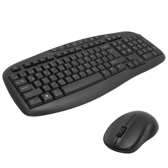 Frisby FK-4830WQ Kablosuz Multimedya Q Klavye Mouse Set - Siyah, 1600 DPI Optic Mouse, 2.4GHz USB Alıcı, 3 Tuşlu