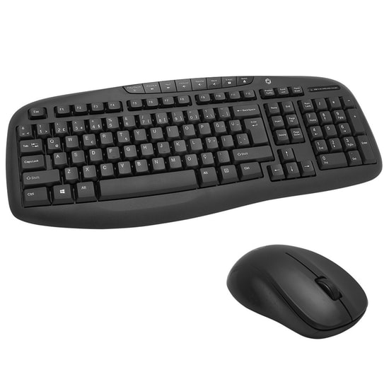 Frisby FK-4830WQ Kablosuz Multimedya Q Klavye Mouse Set - Siyah, 1600 DPI Optic Mouse, 2.4GHz USB Alıcı, 3 Tuşlu