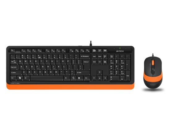 A4 Tech F1010 Turuncu USB Kablolu Klavye Mouse Seti - Türkçe Q, 1600 DPI Optik Mouse, Multimedya Tuşları, Kablolu