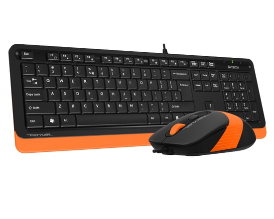 A4 Tech F1010 Turuncu USB Kablolu Klavye Mouse Seti - Türkçe Q, 1600 DPI Optik Mouse, Multimedya Tuşları, Kablolu