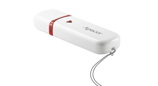 Apacer AH333 64GB Beyaz USB 2.0 USB Bellek (AP64GAH333W-1) - NAND Teknoloji, USB Type-A, 56.05mm x 8.5mm, 7.8gr
