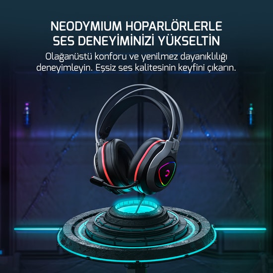 James Donkey Ranger Siyah 7.1 Surround RGB Gaming Kulaklık (RANGER-SIYAH) - 50mm Sürücü, Esnek Mikrofon, USB Kablolu