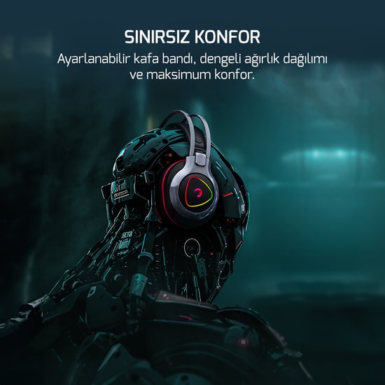 James Donkey Ranger Siyah 7.1 Surround RGB Gaming Kulaklık (RANGER-SIYAH) - 50mm Sürücü, Esnek Mikrofon, USB Kablolu