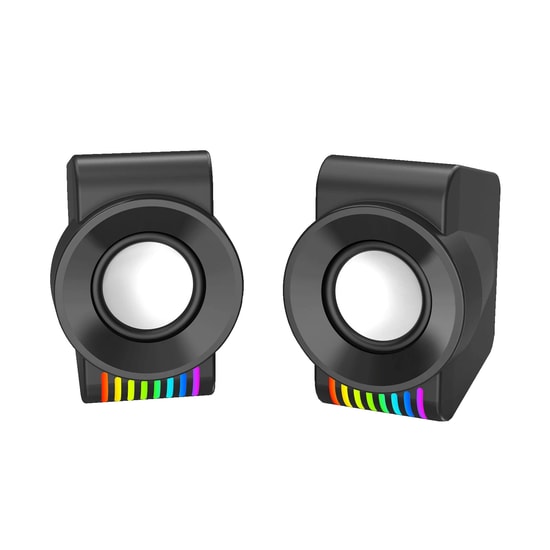 Redragon Kage GS514 6W 1+1 RGB Kablolu Gaming Hoparlör - 2.0 Stereo Kanal, 3.5mm Jack, Usb Güç, Siyah, Desktop PC Uyumlu