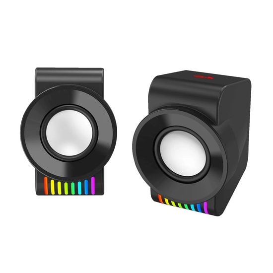 Redragon Kage GS514 6W 1+1 RGB Kablolu Gaming Hoparlör - 2.0 Stereo Kanal, 3.5mm Jack, Usb Güç, Siyah, Desktop PC Uyumlu