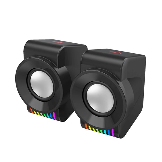 Redragon Kage GS514 6W 1+1 RGB Kablolu Gaming Hoparlör - 2.0 Stereo Kanal, 3.5mm Jack, Usb Güç, Siyah, Desktop PC Uyumlu
