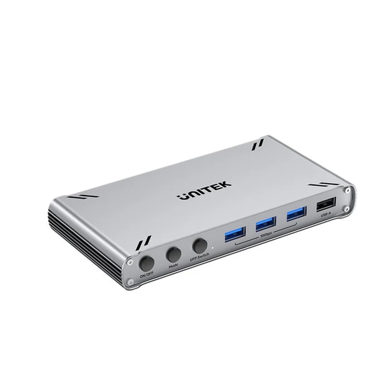 Unitek D1118AGY01-EU USB-C 10Gbps HDMI KVM Switch - 2 Bilgisayar 1 Monitör Paylaşımı, 4K 30Hz, 5 Port USB Çoklayıcı