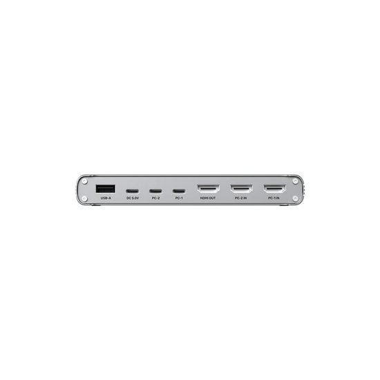 Unitek D1118AGY01-EU USB-C 10Gbps HDMI KVM Switch - 2 Bilgisayar 1 Monitör Paylaşımı, 4K 30Hz, 5 Port USB Çoklayıcı