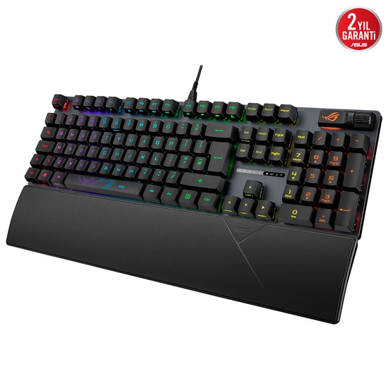 Asus ROG Strix Scope II RX Red Oyuncu Klavyesi (90MP0350-BKYA00) - Mekanik, Türkçe Q, Aura Sync RGB, IP57 Su Geçirmez
