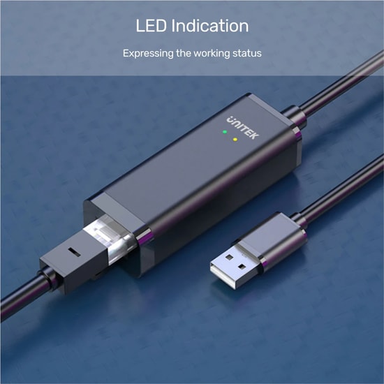Unitek Y-1468 USB 2.0 to Megabit Ethernet Dönüştürücü - 10/100 Mbps Hız, RJ45 Bağlantı, Profesyonel Ağ Adaptörü