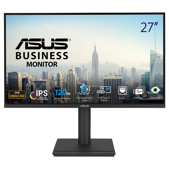 Asus BE27ACGN 27" QHD IPS Docking Monitör - 2560x1440, 120Hz, 5ms, 350 Nit, USB-C, Çerçevesiz, Yükseklik Ayarlı, VESA