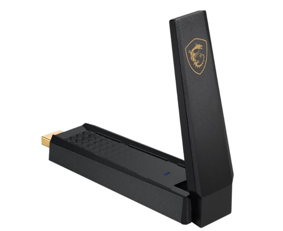 MSI AXE5400 WiFi 6E USB Adaptör - Üç Bant 2.4GHz/5GHz/6GHz, 5400Mbps Hız, WPA3 Güvenlik, Yüksek Performans