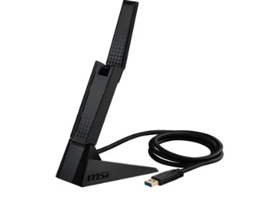 MSI AXE5400 WiFi 6E USB Adaptör - Üç Bant 2.4GHz/5GHz/6GHz, 5400Mbps Hız, WPA3 Güvenlik, Yüksek Performans