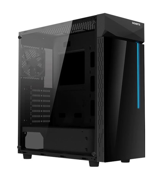 Gigabyte C200 Glass (GB-C200G) Siyah Mid Tower ATX Bilgisayar Kasası - 4x120mm ARGB Fan, Temperli Cam, USB 3.0, PSU Yok
