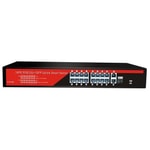 Ezcool EZ-16PSF-SFP-240W 16 Port PoE Switch - 16xFE PoE, 2xGE Uplink, 1xSFP, 240W, Rackmount, Yönetilemez Switch