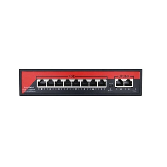 Ezcool EZ-08PSF-FG-120W 8 Port Gigabit PoE Switch - 8xGE PoE, 2xGE Uplink, 120W, Metal Kasa, Yönetilemez Switch