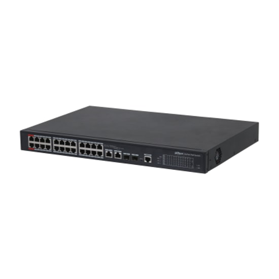 Dahua PFS4226-24ET-240 Yönetilebilir PoE Switch - 24 Port 100Mbps PoE (240W), 2 Gigabit Uplink, 2 SFP, Katman 2