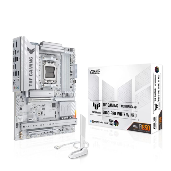 Asus TUF GAMING B850-PRO WIFI7 W NEO AM5 DDR5 Anakart - 9000MHz(OC), WiFi 7, 2.5G LAN, 3xM.2, PCIe 5.0, ATX, AI Ready