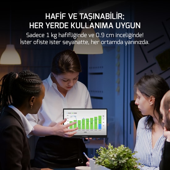 Ezcool Lite E15 15.6" Taşınabilir Monitör (LITE-E15-PORTABLE) - FHD IPS, 60Hz, 4ms, HDMI, USB-C, Dahili Hoparlör, HDR